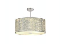 DK0817  Baymont 60cm Semi Flush 5 Light Polished Chrome, Silver Leaf, Frosted Diffuser